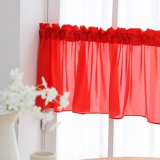 秀秀雪紡遮光短窗簾, 紅色