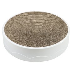 咕沛日常 貓抓窩 圓型貓抓板 耐磨不掉屑, 白色, 1個