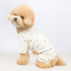 Grooming Dog 狗狗搖鈴花彈性連身家居服, 1個, CREAM