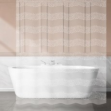 JLIFE 圓點微風浴簾, 1套, 圓點微風浴簾-半透明