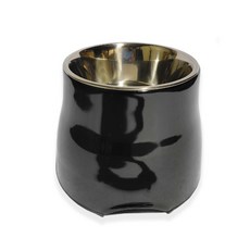 SUPER 休普 Richi Dogs 寵物不鏽鋼高級加高食碗 M, 黑色, 1個