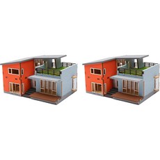 Youngmodeler 英工房 HO 現代住宅模型套件 YM655 2p, 混色