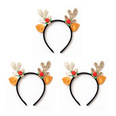 聖誕朋友有角魯道夫派對髮飾髮箍, A型, 3個