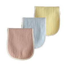 woochuchu 3層紗布哺乳墊 粉色+天空藍+檸檬黃, 1組