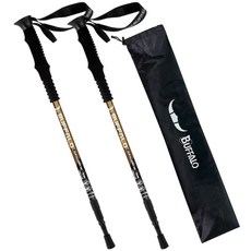 韓國 BUFFALO Centum 3節登山杖 2入 + 收納袋組合, 金色