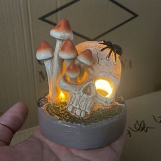 유령 캔들 장식품 해골 야간 조명, 혼합색상