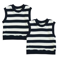Playmall 兒童條紋針織背心 2件組