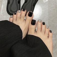잇템샵 글리터 컬렉션 페디큐어 페디팁 세트, 1개, 샤인블랙