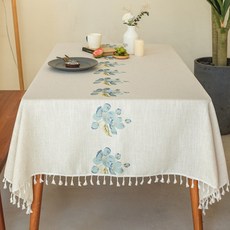 花朵桌布, 藍色, S(90 x 140 cm), 1個