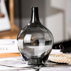 심플 호리병 유리 화병, 블랙