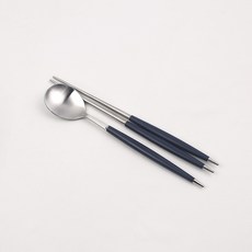 Bogen Montblanc 可愛餐具 韓式湯匙筷子組, 1套, 湯匙 + 筷子, 藍色
