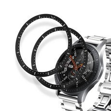 智慧手錶 鋁製錶圈 46mm 2入, DC-BLACK