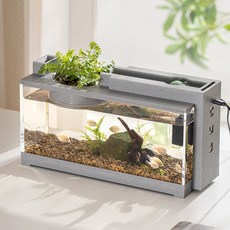 AQUAB 過濾自動清潔魚缸, 灰色, 1個