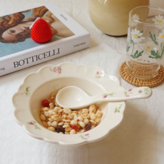 RubyCoco 可愛花朵造型擺盤碗盤, 混合顏色, 1個