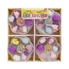 迷你可愛麻糬家族紓壓公仔 4種*3入, 綠色+黃色+藍色+粉色