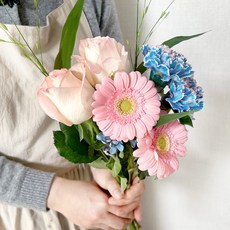 코코도르팜 생화 파스텔 믹스 절화, 블루 + 핑크