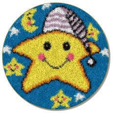 원형 방석 러그 DIY 스킬 자수 세트 영문버전 컬러인쇄메쉬, NO 04, 1세트