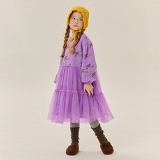 RieBello 女童彩虹貓咪刷毛連身裙