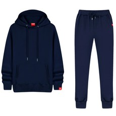 NESPA 男款素色連帽長袖T恤+鬆緊綁帶長褲 SUA_2004