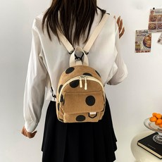 HARAROI 女童用圓形燈芯絨迷你小型後背包手機包