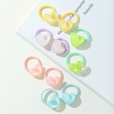 아기코끼리 쁘띠글로우 머리끈 5종 x 6p 세트 하트