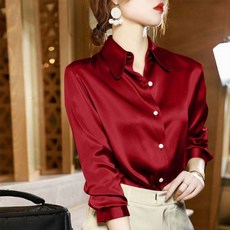 MarketA 女性光澤感彩色襯衫