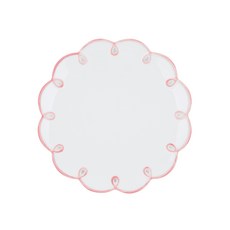 復古線條花朵盤, 粉紅色, 1個