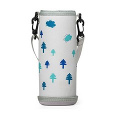 Hanbomnuri 斜背杯套包 肩帶水瓶袋, 松樹白色, 1個