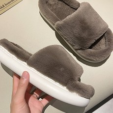 발에서 땀나는 보들보들 키높이 겨울 털 슬리퍼