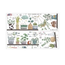 아티홈 녹색 식물 화분들 벽 스티커, 혼합색상