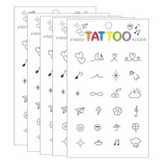 Petit 迷你紋身貼紙 TS011, 簡約紋身, 5個