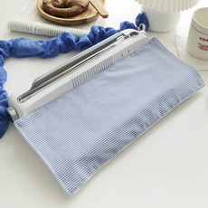 CASA VERDE Heris 條紋布質鍵盤防塵套 無數字鍵盤款, 藍色