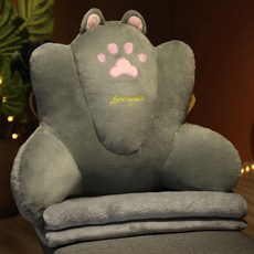 뷰넷 柔軟腰靠墊毛毯組, 貓爪