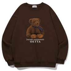 泰迪熊印花圓領長袖T恤