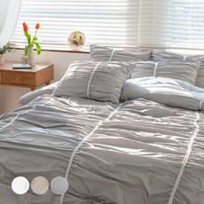 Yesbedding 韓國製造 高密度100支Supima棉 柔軟抓皺飯店級四季被套組