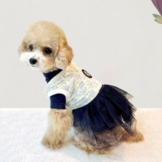 Grooming Dog 寵物淡雅花卉背心韓服, 淺天藍色