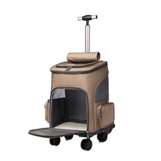 Chilsi 寵物兩用提籠後背包, 棕色, 1個