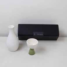 月鹽 陶瓷獨酌酒瓶 + 燒酒杯 綠色組合, 酒瓶 + 酒杯, 1套