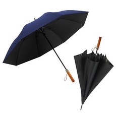 21C Trend 基本款半自動木質高爾夫球傘 2 件套, 黑色, 海軍藍