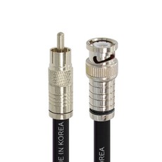 솔탑 국산 고급형 RCA TO BNC 5C 압착 방수 TV 동축 케이블 블랙, SOLTOP-849, 1개