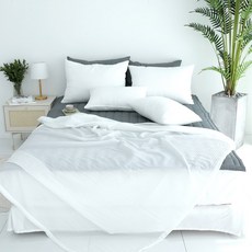 SCOHOME 素色泡泡紗薄被薄墊枕頭套組