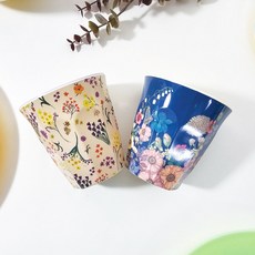 rice 幼兒杯 中 2件組, 米色花，藍色花, 1組