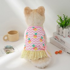 Artypet 寵物涼爽圖案蕾絲裙, 1個, 鳳梨