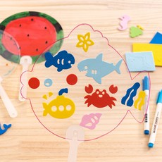 minhwashop 透明扇子製作套組 SDOPT010, 魚形(SDOPT0103), 20套