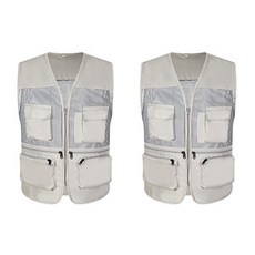 Block Mart 多口袋現場背心 淺灰色, 2個