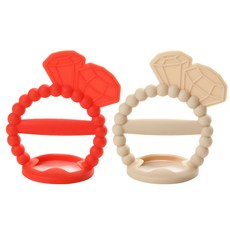 데일리라이크 봉봉 탄생석 치발기 세트, 2종, 01 가넷, 진주, 1세트