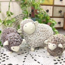 鄉村風 摩卡奶昔 芬蘭羊 裝飾品 3件組, 混色