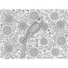 유로그래픽스 직소퍼즐, 앵무새와 화려한 꽃 색칠하기, 300피스, 1개