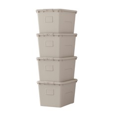 ONDO LIVING 生活收納箱 72L, 4個, 灰