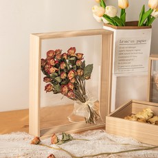 Teribo 高級透明乾燥花相框, 1個, 木色